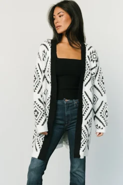 Online Baltic Born Jay Oversized Cardigan | White + Black