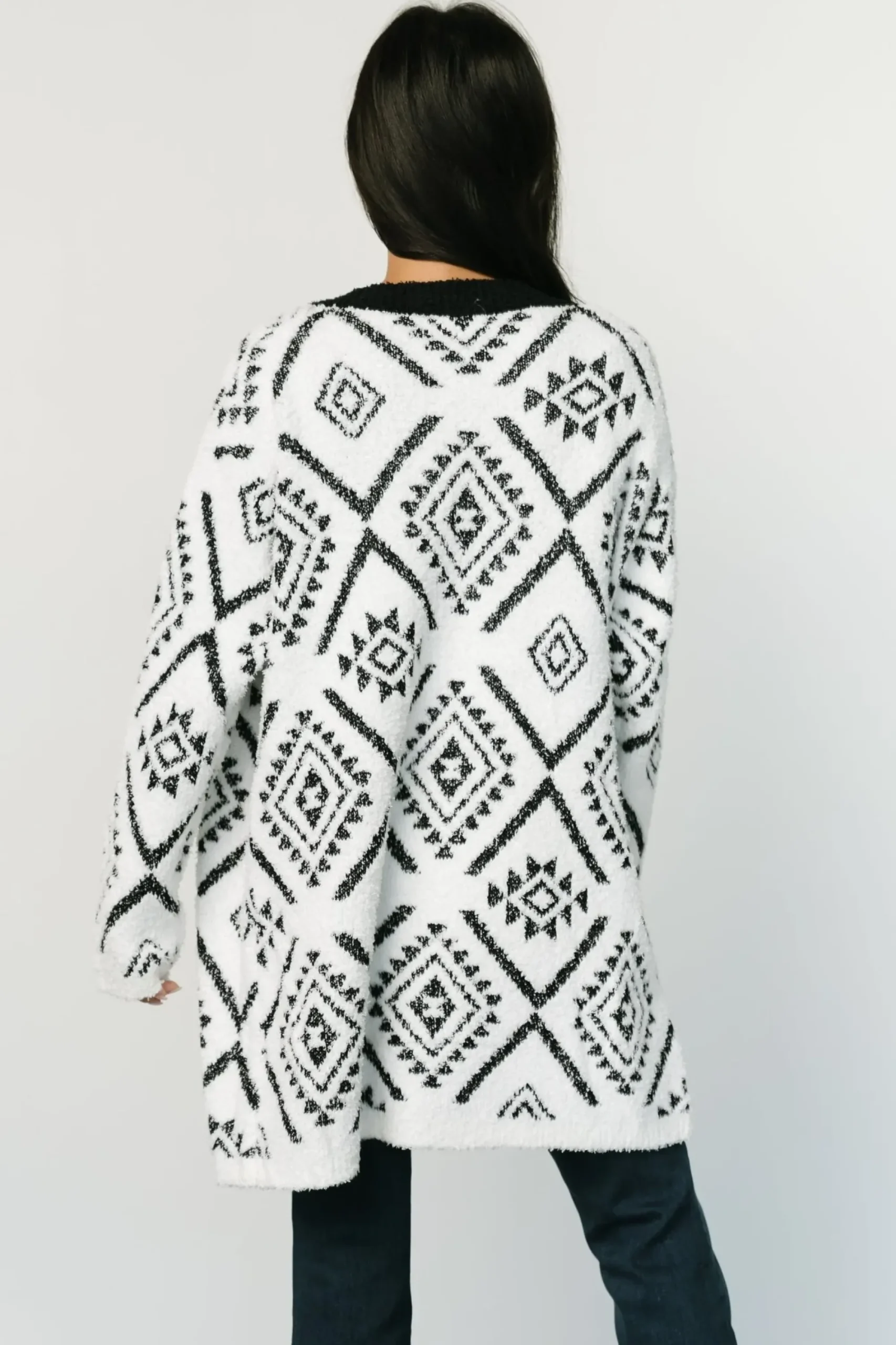 Online Baltic Born Jay Oversized Cardigan | White + Black