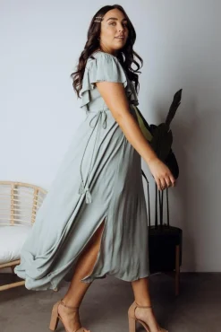 Fashion Baltic Born Jennifer Deep V Maxi Dress | Sage