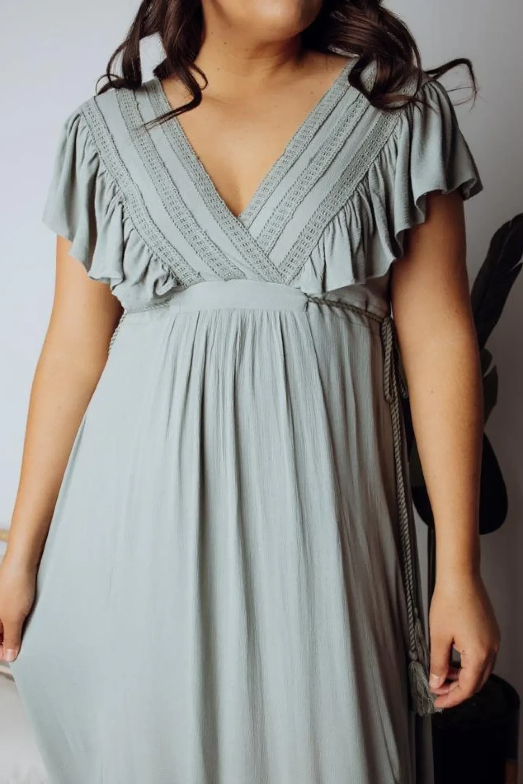 Fashion Baltic Born Jennifer Deep V Maxi Dress | Sage