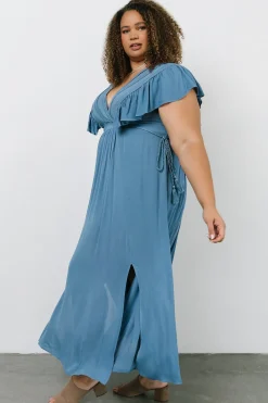 Fashion Baltic Born Jennifer Deep V Maxi Dress | Blue