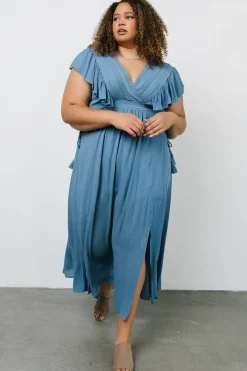 Fashion Baltic Born Jennifer Deep V Maxi Dress | Blue