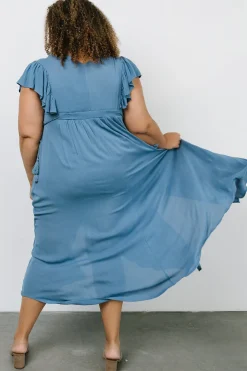 Fashion Baltic Born Jennifer Deep V Maxi Dress | Blue