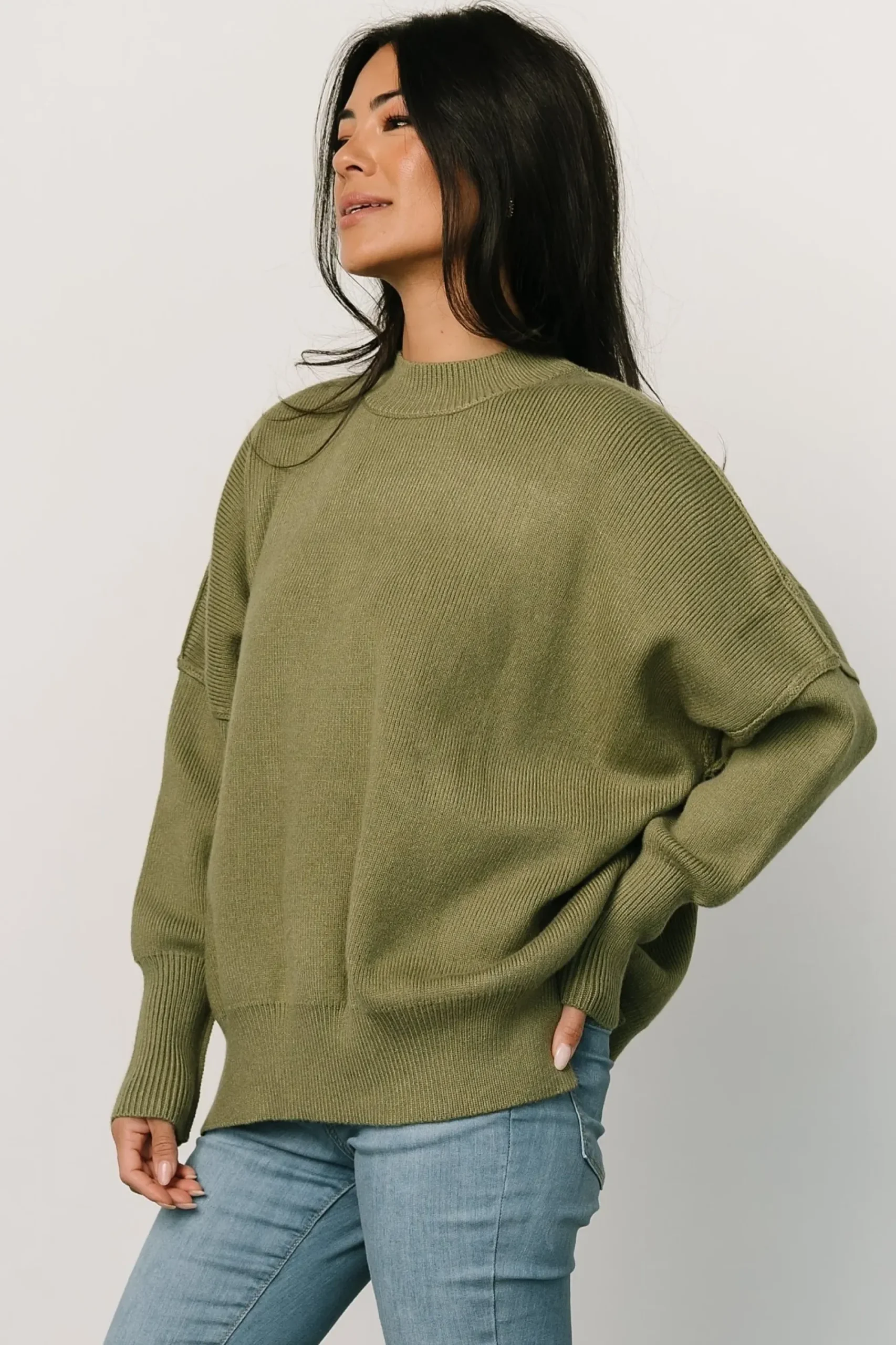 Outlet Baltic Born Jeremiah Knit Sweater | Olive