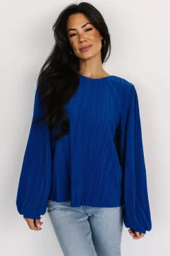 Sale Baltic Born Jewel Pleated Top | Cobalt