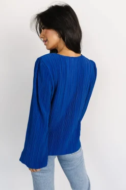 Sale Baltic Born Jewel Pleated Top | Cobalt
