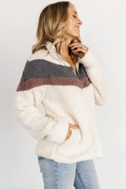 New Baltic Born Jodie Sherpa Jacket | Cream Multi