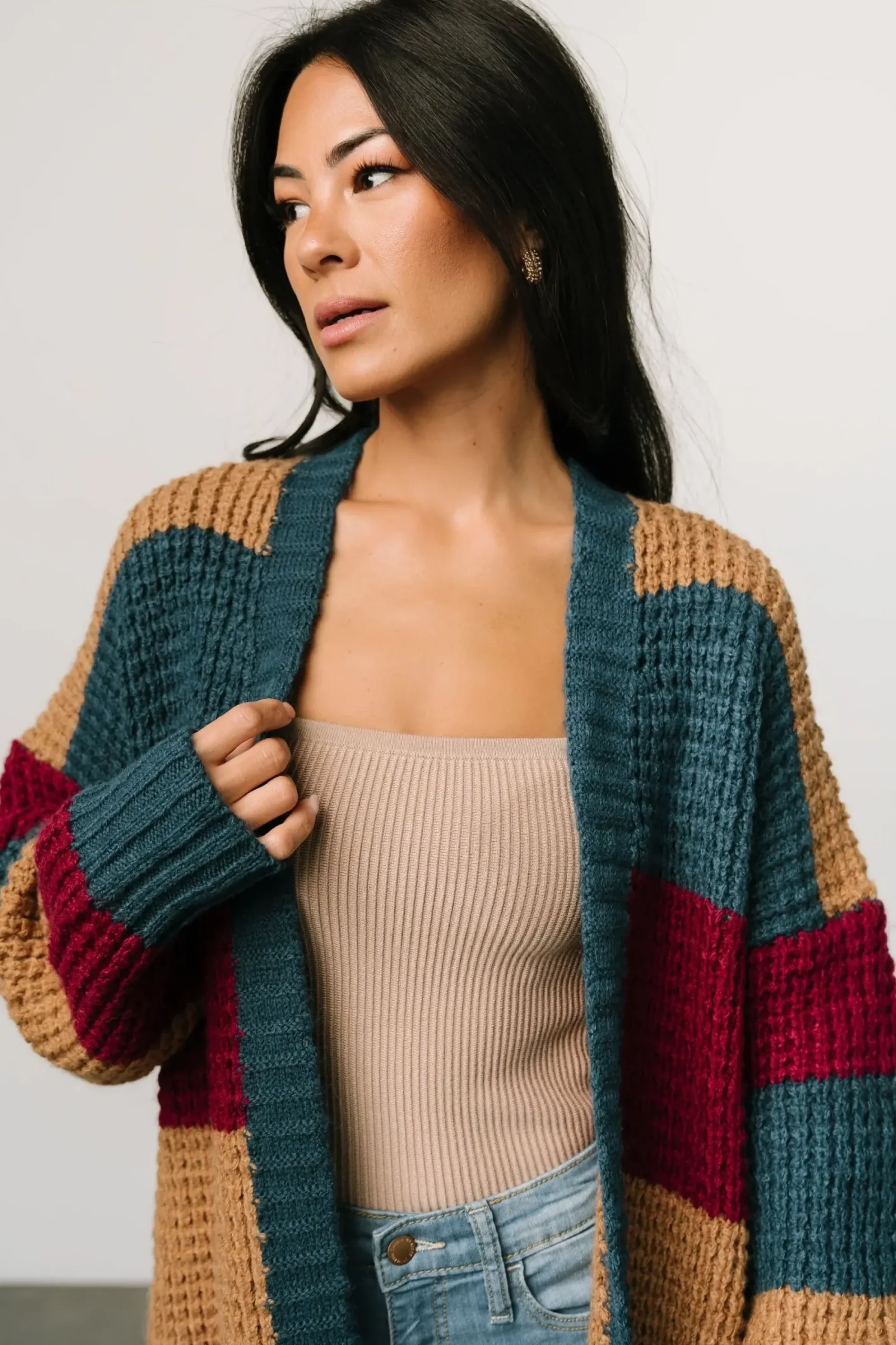 Hot Baltic Born Jonah Chunky Knit Cardigan | Deep Topaz Multi