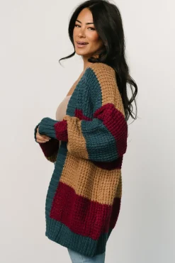 Hot Baltic Born Jonah Chunky Knit Cardigan | Deep Topaz Multi