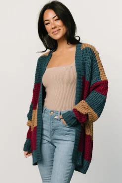 Hot Baltic Born Jonah Chunky Knit Cardigan | Deep Topaz Multi