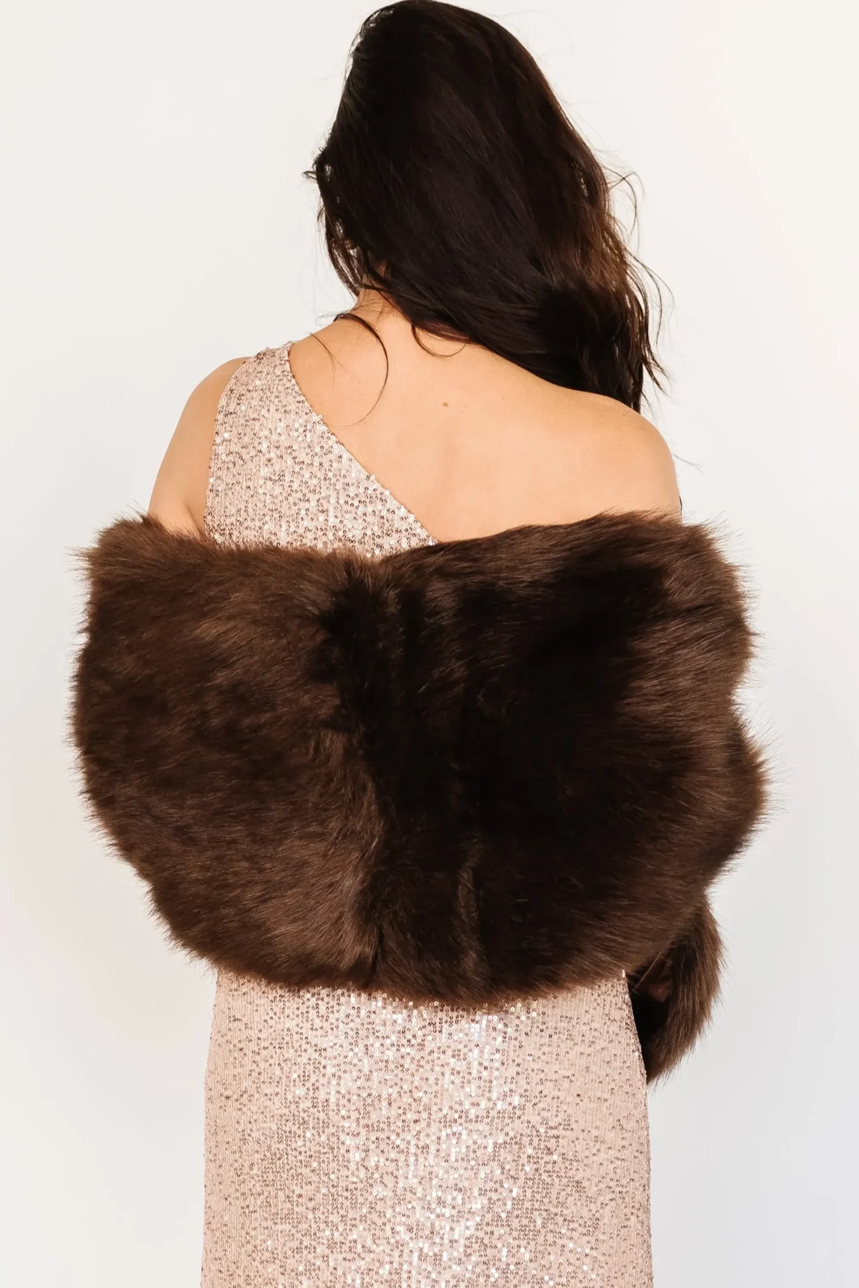 Sale Baltic Born Jovie Faux Fur Shawl | Chocolate