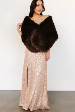 Sale Baltic Born Jovie Faux Fur Shawl | Chocolate