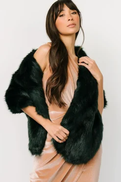 Hot Baltic Born Jovie Faux Fur Shawl | Deep Emerald