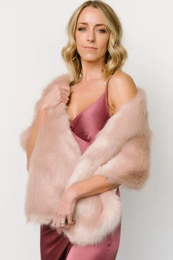 Outlet Baltic Born Jovie Faux Fur Shawl | Pale Blush