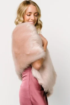 Outlet Baltic Born Jovie Faux Fur Shawl | Pale Blush