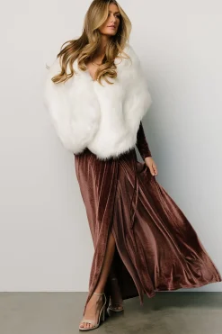 New Baltic Born Jovie Faux Fur Shawl | Pearl