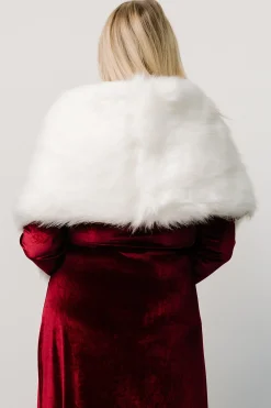 New Baltic Born Jovie Faux Fur Shawl | Pearl