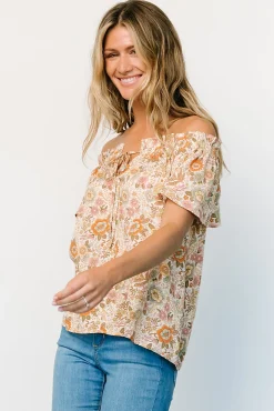 Hot Baltic Born Jude Boho Top | Cream Multi