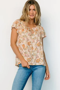 Hot Baltic Born Jude Boho Top | Cream Multi