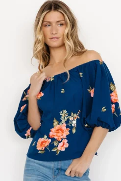 Discount Baltic Born Julia Off Shoulder Top | Blue Multi