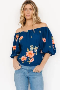 Discount Baltic Born Julia Off Shoulder Top | Blue Multi