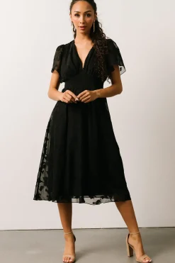 Discount Baltic Born June Smocked Midi Dress | Black