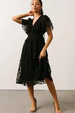 Discount Baltic Born June Smocked Midi Dress | Black