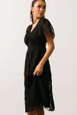 Discount Baltic Born June Smocked Midi Dress | Black