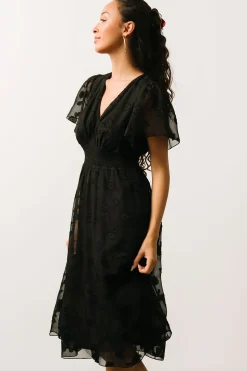 Discount Baltic Born June Smocked Midi Dress | Black