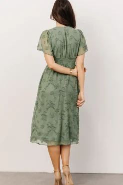 Sale Baltic Born June Smocked Midi Dress | Green