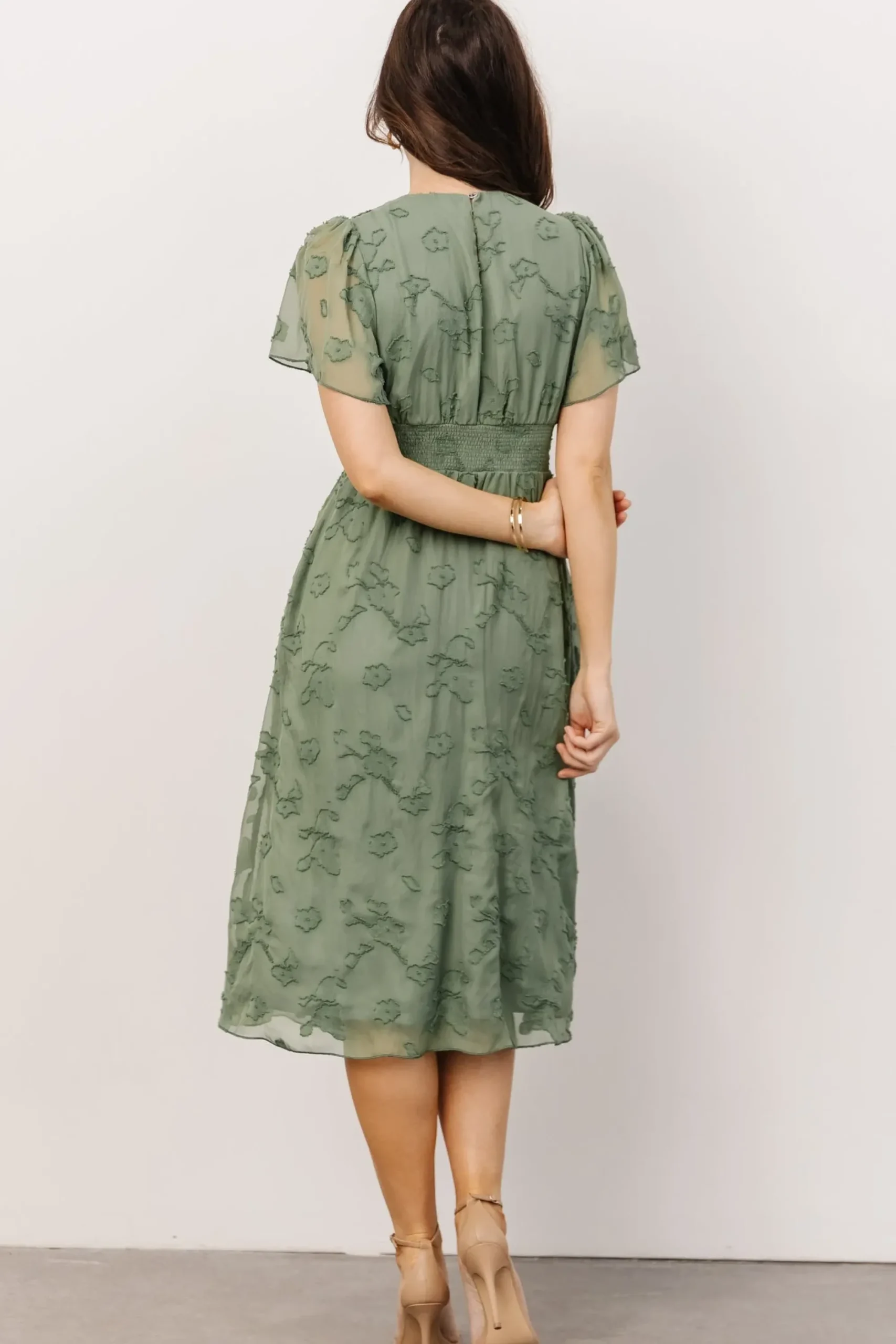 Sale Baltic Born June Smocked Midi Dress | Green