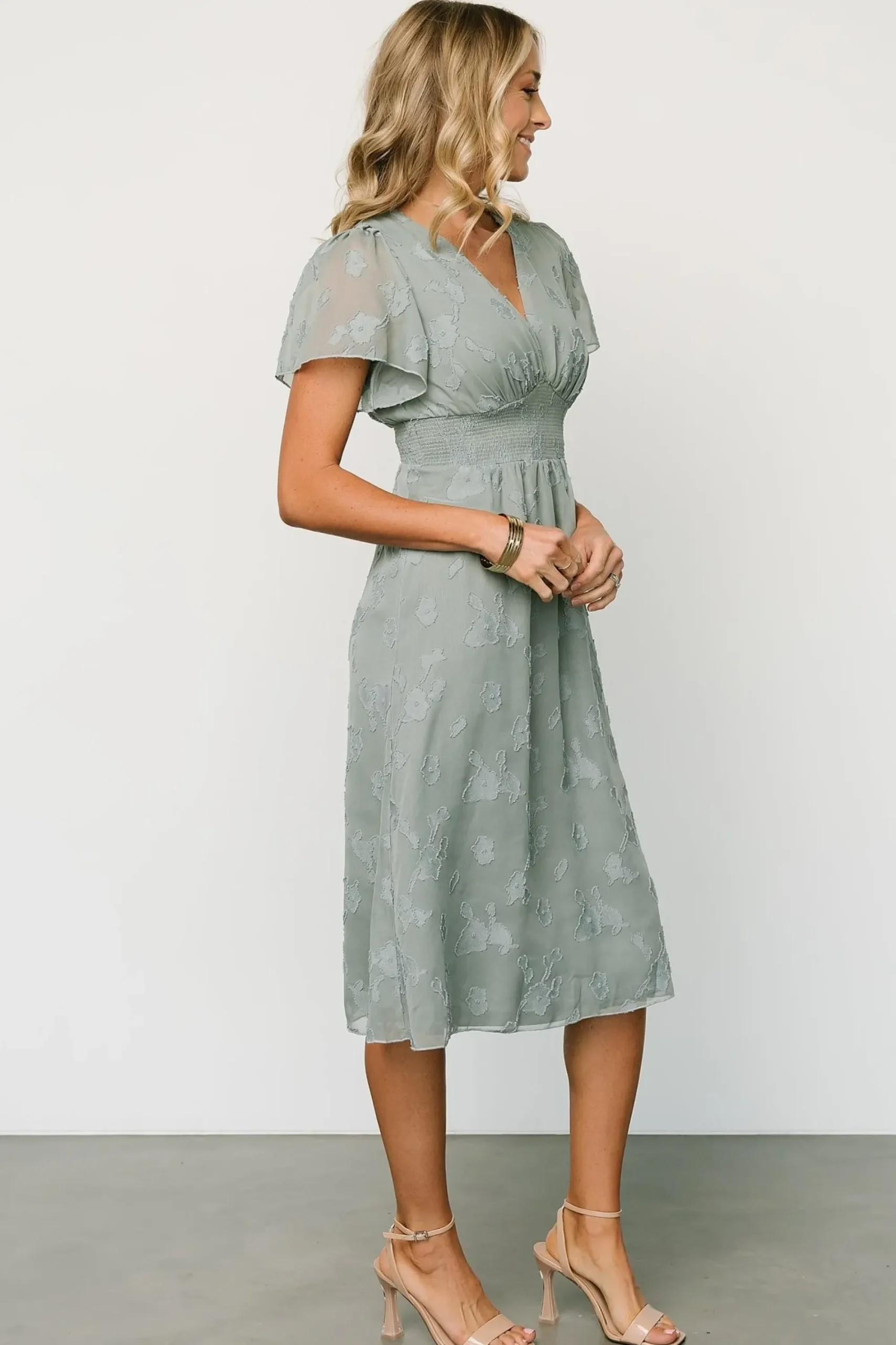 Best Baltic Born June Smocked Midi Dress | Eucalyptus