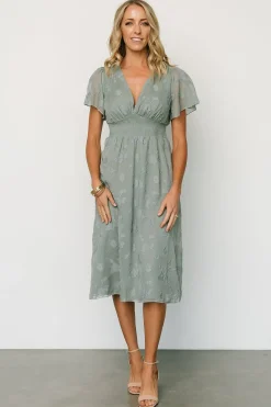 Best Baltic Born June Smocked Midi Dress | Eucalyptus