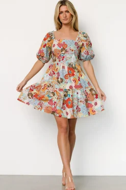 Online Baltic Born Kallie Puff Sleeve Short Dress | Multi Print