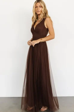 Hot Baltic Born Kamila Tulle Maxi Dress | Espresso