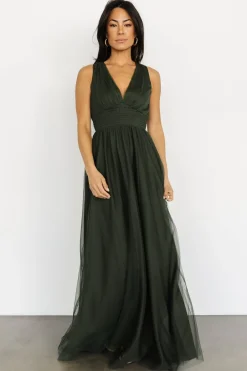 New Baltic Born Kamila Tulle Maxi Dress | Juniper Green