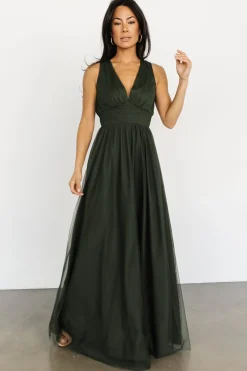 New Baltic Born Kamila Tulle Maxi Dress | Juniper Green
