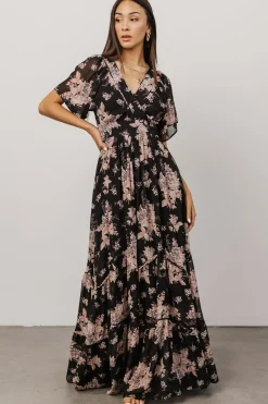 Sale Baltic Born Katherine Maxi Dress | Black + Blush Floral