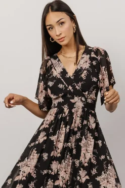 Sale Baltic Born Katherine Maxi Dress | Black + Blush Floral