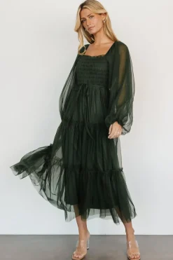 New Baltic Born Katrina Tulle Maxi Dress | Dark Green