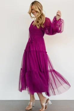Online Baltic Born Katrina Tulle Maxi Dress | Magenta
