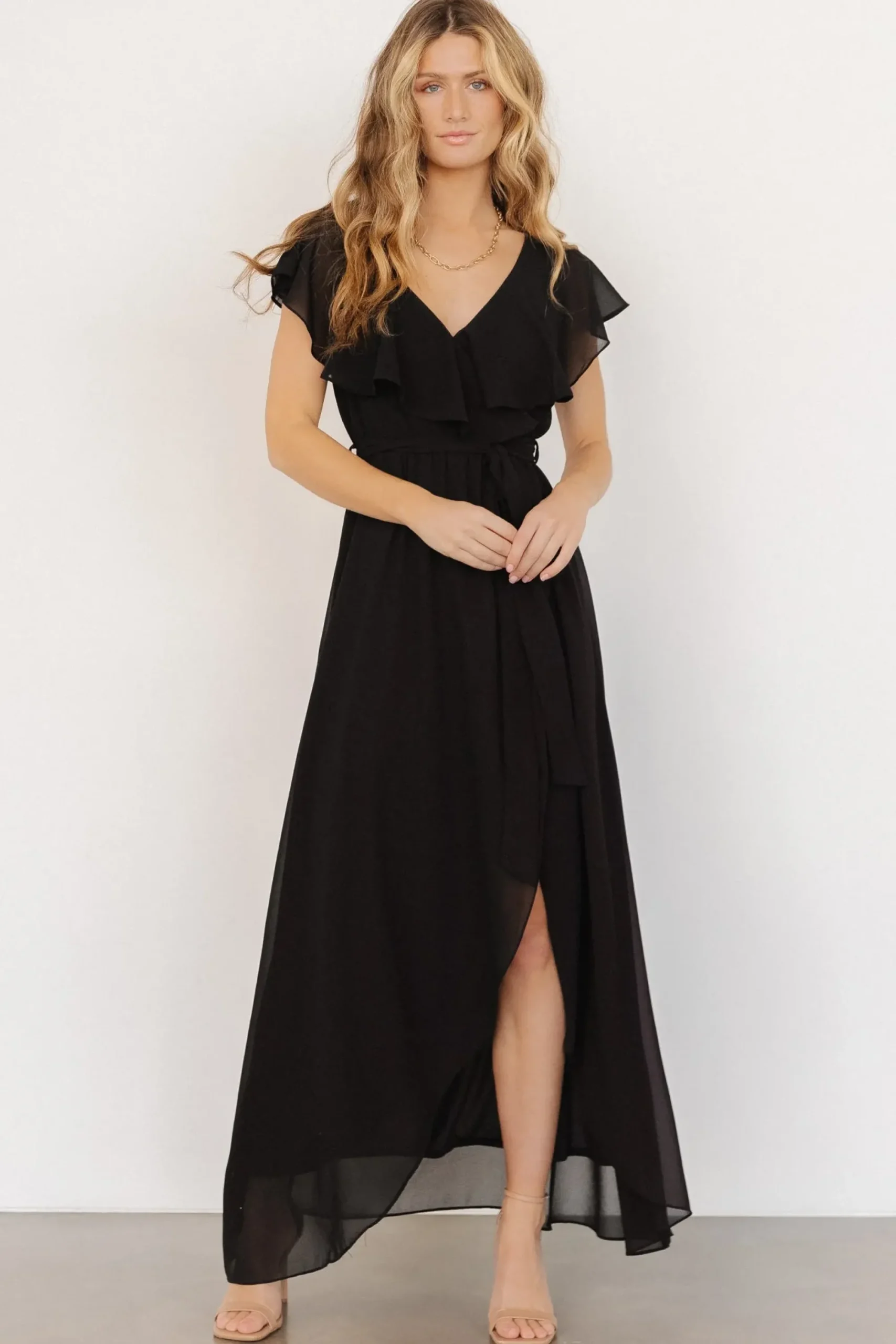 Best Baltic Born Katya Ruffle Maxi Dress | Black