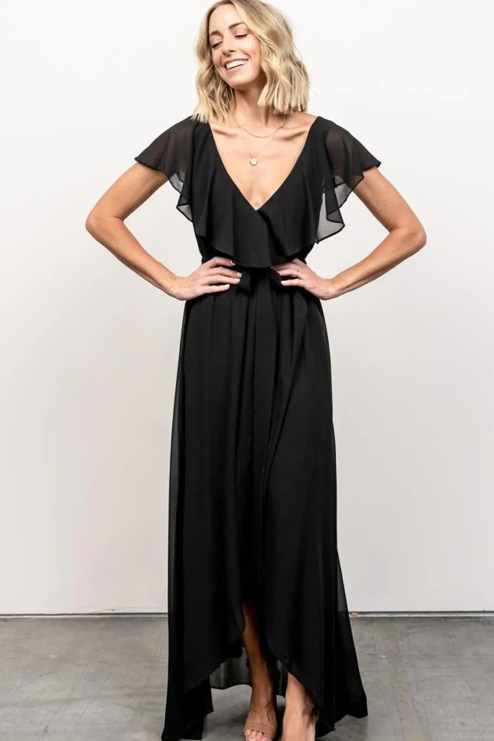 Best Baltic Born Katya Ruffle Maxi Dress | Black