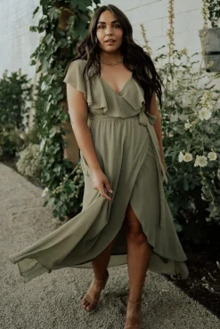 Outlet Baltic Born Katya Ruffle Maxi Dress | Dusty Olive