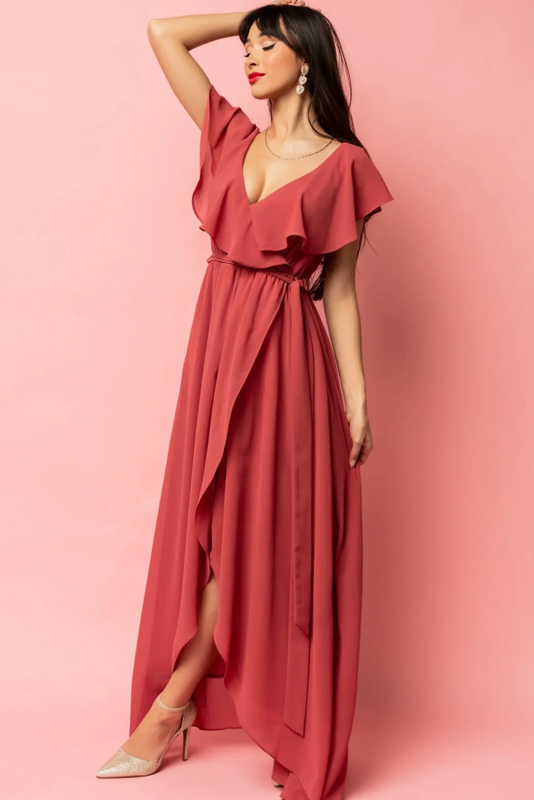 Online Baltic Born Katya Ruffle Maxi Dress | Rosewood