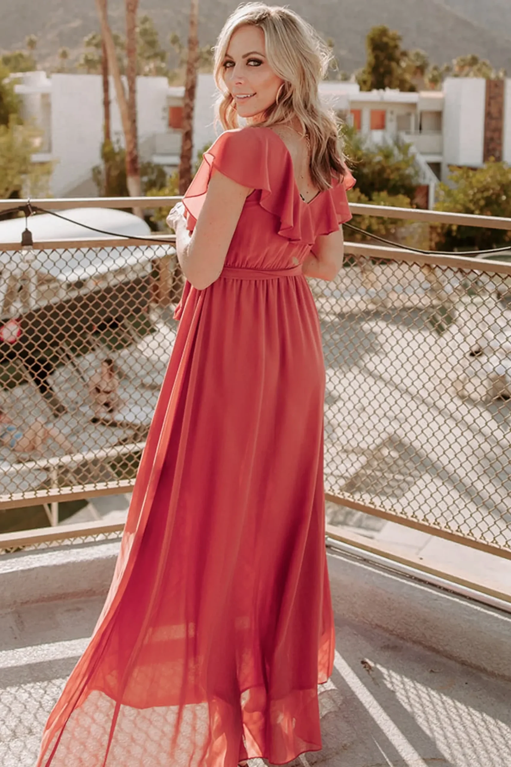 Online Baltic Born Katya Ruffle Maxi Dress | Rosewood