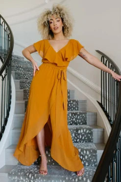 Online Baltic Born Katya Ruffle Maxi Dress | Amber
