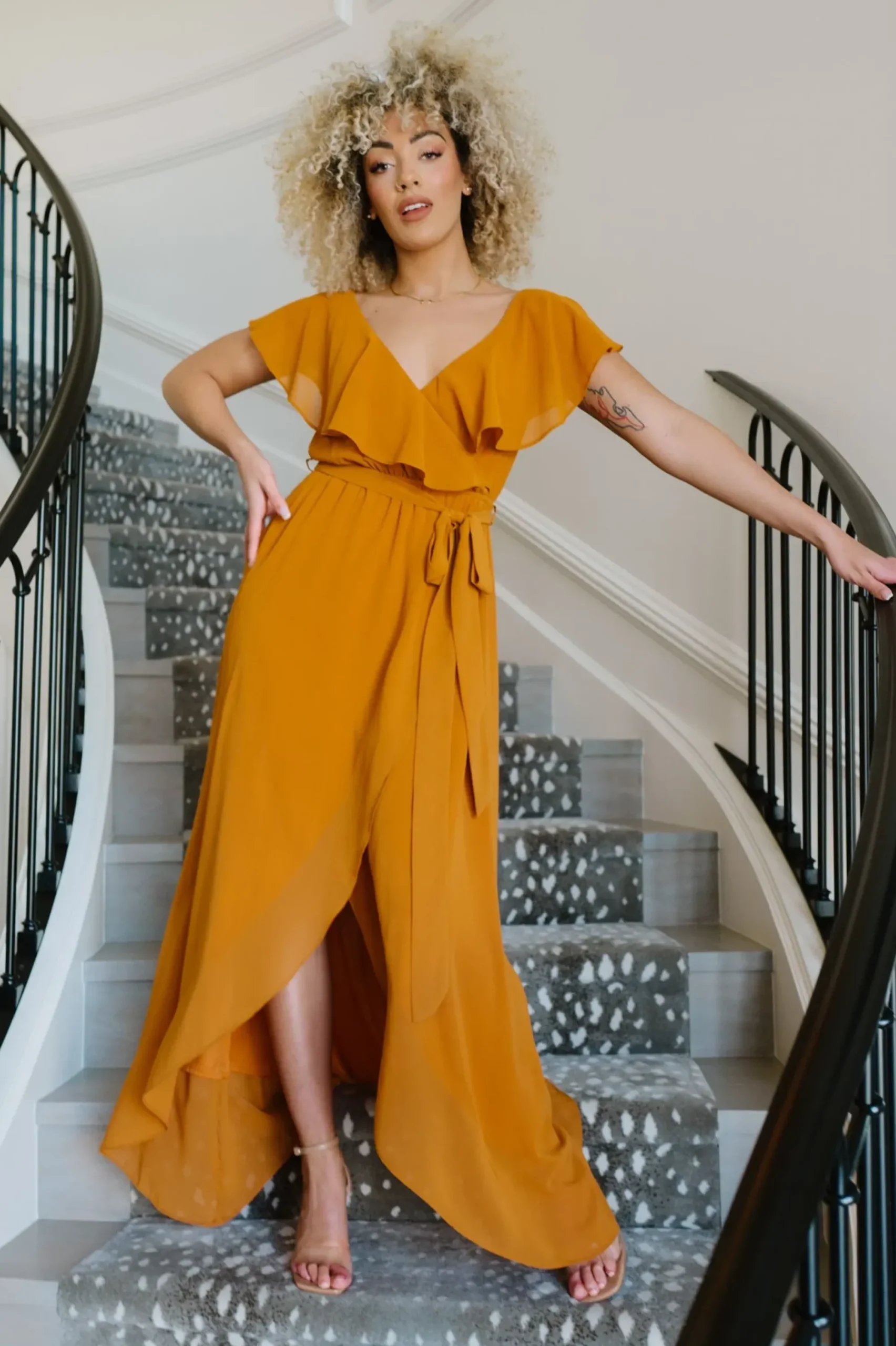Online Baltic Born Katya Ruffle Maxi Dress | Amber