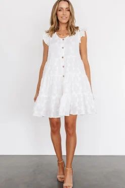 Hot Baltic Born Kayla Button Up Short Dress | Off White