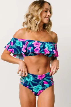 Online Baltic Born Keke High Waisted Bikini Bottom | Navy Tropical Floral
